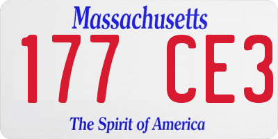 MA license plate 177CE3