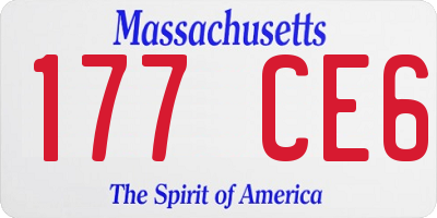 MA license plate 177CE6