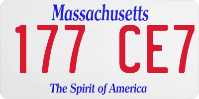 MA license plate 177CE7