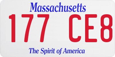 MA license plate 177CE8