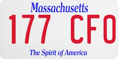 MA license plate 177CF0