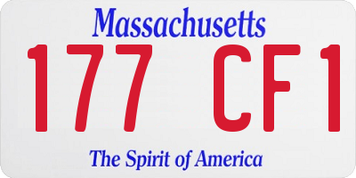 MA license plate 177CF1