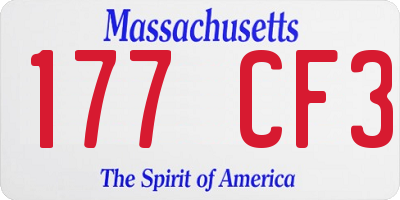 MA license plate 177CF3