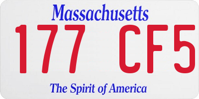 MA license plate 177CF5