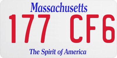 MA license plate 177CF6