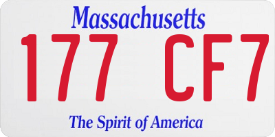 MA license plate 177CF7