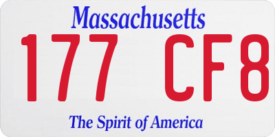MA license plate 177CF8