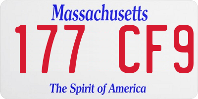 MA license plate 177CF9