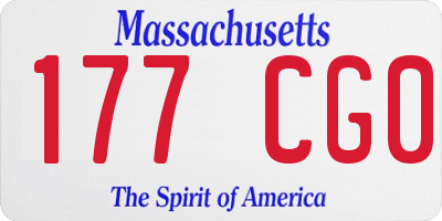 MA license plate 177CG0