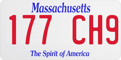 MA license plate 177CH9