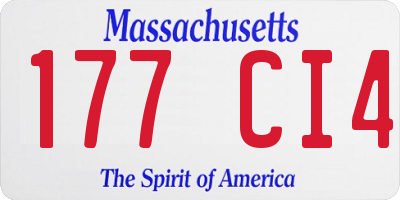 MA license plate 177CI4