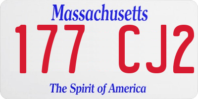 MA license plate 177CJ2