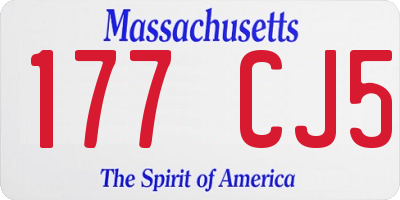 MA license plate 177CJ5