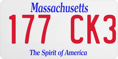 MA license plate 177CK3