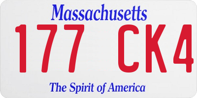 MA license plate 177CK4