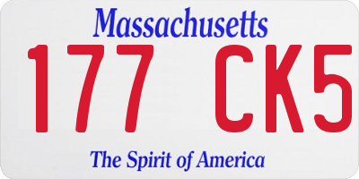 MA license plate 177CK5