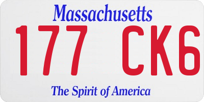MA license plate 177CK6