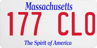 MA license plate 177CL0