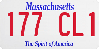 MA license plate 177CL1