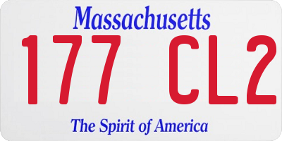 MA license plate 177CL2