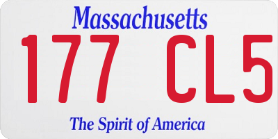 MA license plate 177CL5