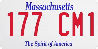 MA license plate 177CM1