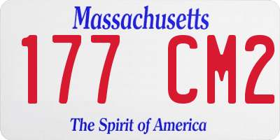 MA license plate 177CM2