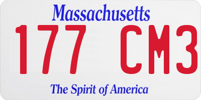 MA license plate 177CM3