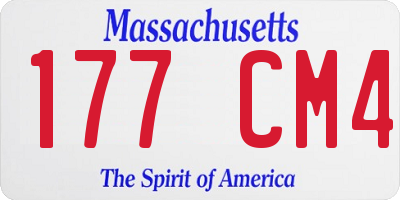 MA license plate 177CM4
