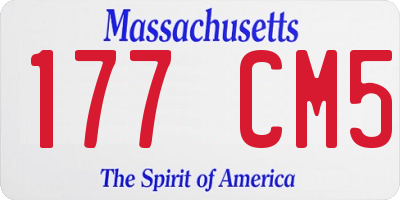 MA license plate 177CM5