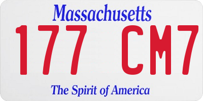 MA license plate 177CM7