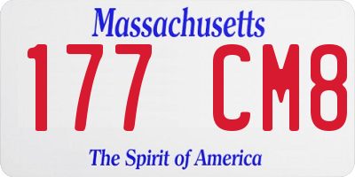 MA license plate 177CM8