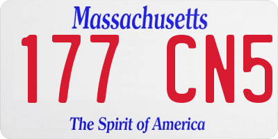 MA license plate 177CN5