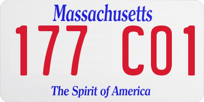 MA license plate 177CO1