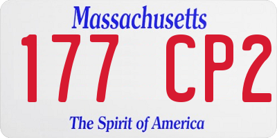 MA license plate 177CP2