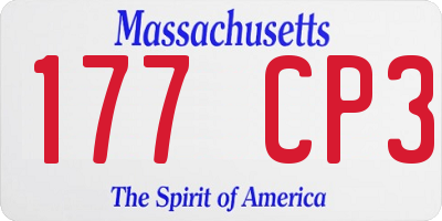 MA license plate 177CP3