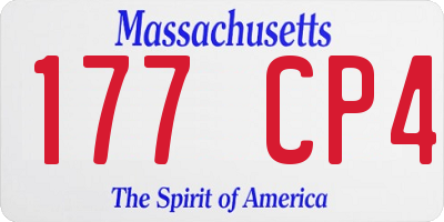 MA license plate 177CP4