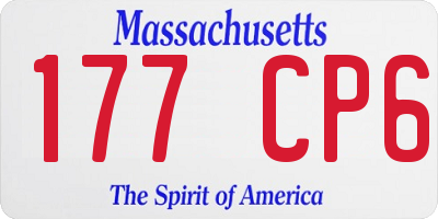 MA license plate 177CP6