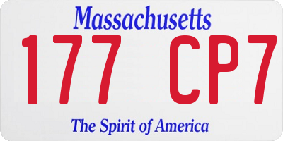MA license plate 177CP7