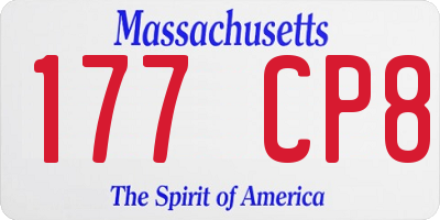 MA license plate 177CP8