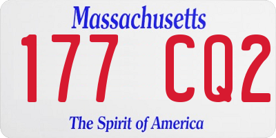 MA license plate 177CQ2