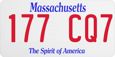 MA license plate 177CQ7