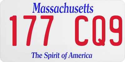MA license plate 177CQ9