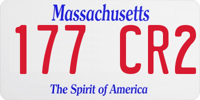 MA license plate 177CR2