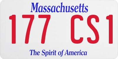 MA license plate 177CS1