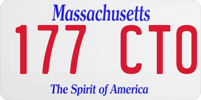 MA license plate 177CT0