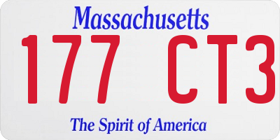 MA license plate 177CT3