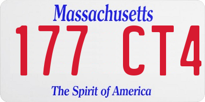 MA license plate 177CT4