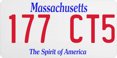 MA license plate 177CT5