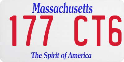 MA license plate 177CT6